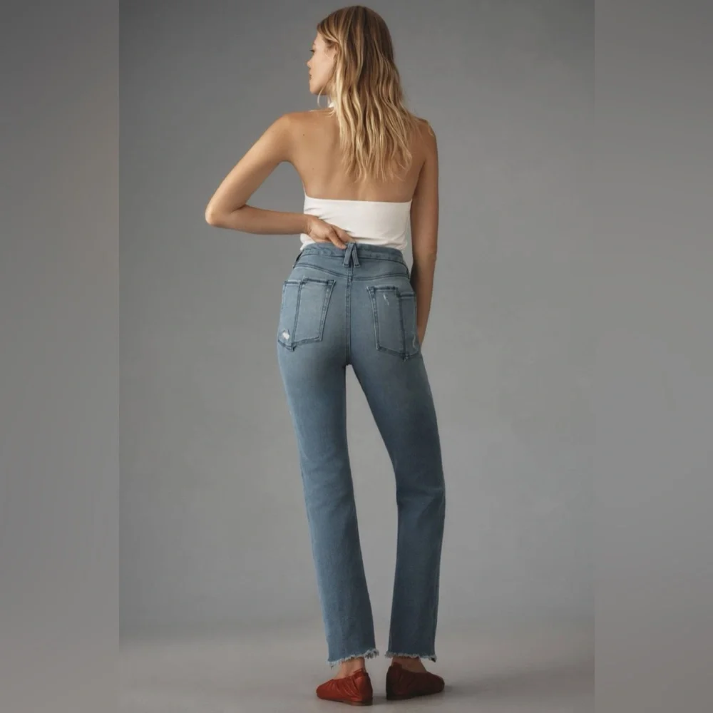 NWOT Good American x Anthropologie  Good Straight‎ High-Rise split pocket Jeans